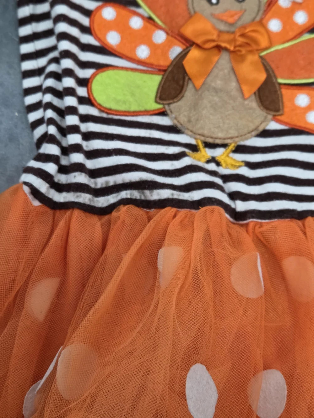 Rare Editions Girls Turkey Tutu Dress - Striped Thanksgiving Costume Size 2T